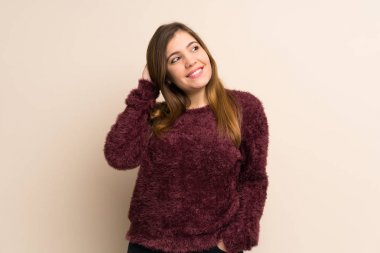 Young girl thinking an idea