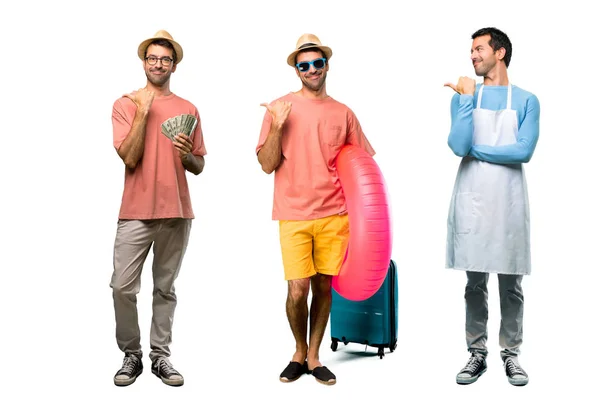 Grupo Hombre Con Billetes Chef Hombre Con Sombrero Gafas Sol —  Fotos de Stock
