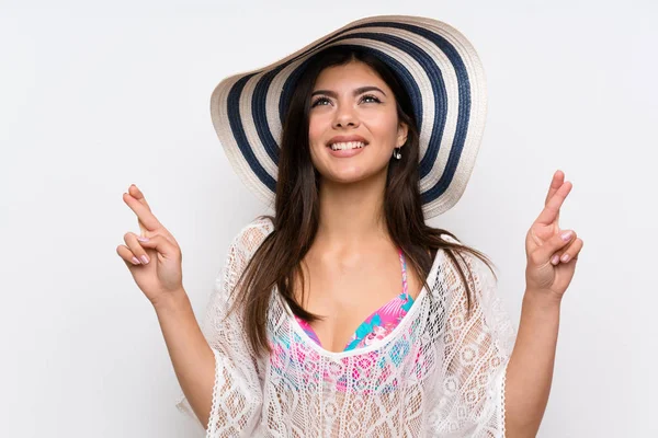 Teenager Mädchen Sommerurlaub Mit Daumendrücken — Stockfoto