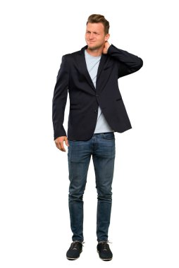 Boyun ağrısı ile Sarışın yakışıklı adam