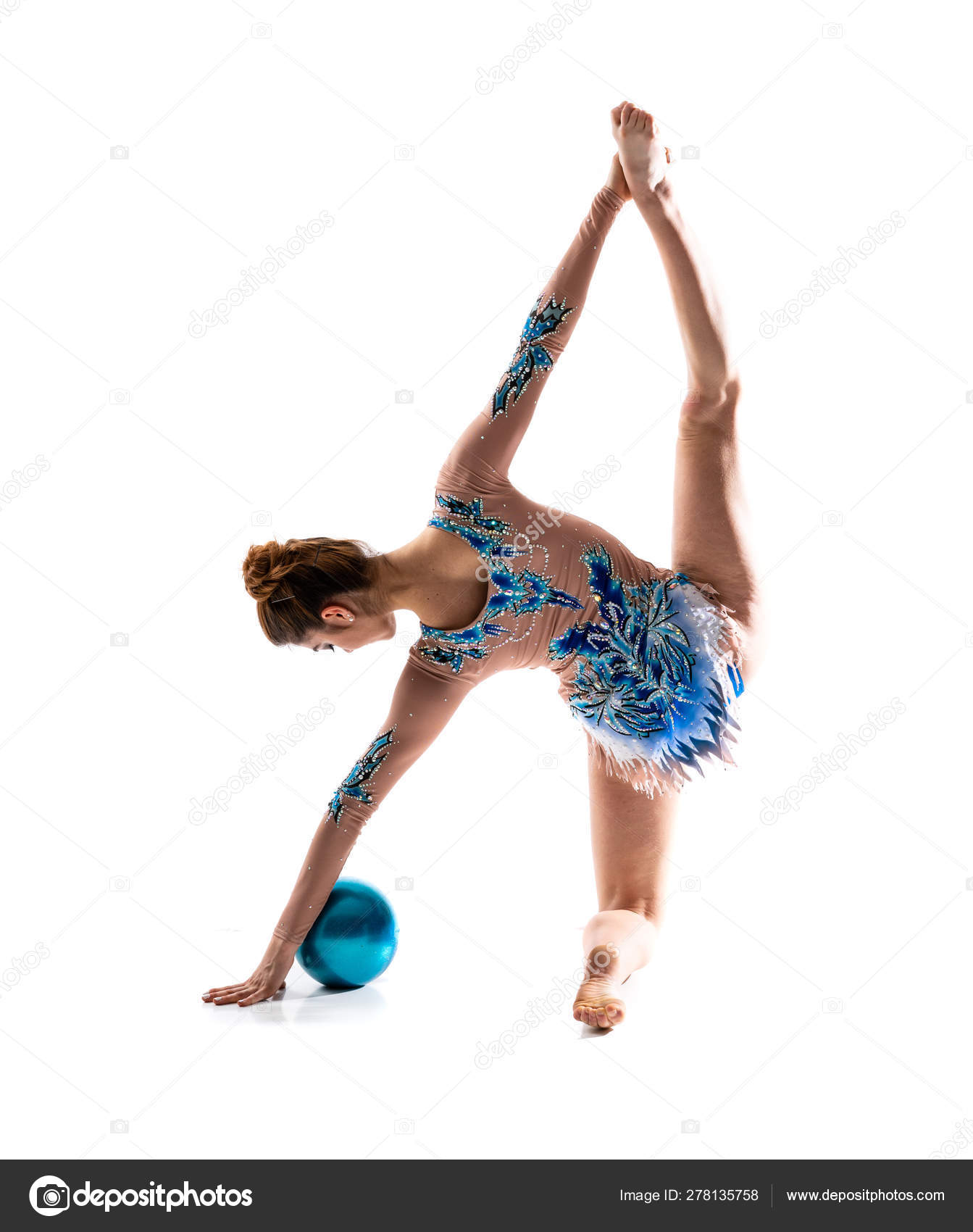Girl Doing Rhythmic Gymnastics Ball Stock Photo by ©luismolinero 278135758