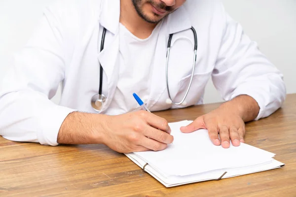 Doctor Colombian Man Workinng Table — Stock Photo, Image