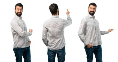 Sakallı yakışıklı adamın kolajı indeksle geri dönüyor 