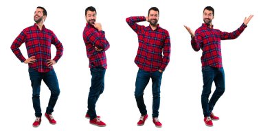 Yakışıklı adam gülen seti