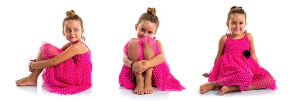 Niña Con Vestido Rosa —  Fotos de Stock