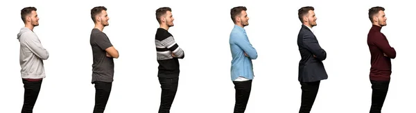 Set Handsome Man Lateral Position — Stock Photo, Image