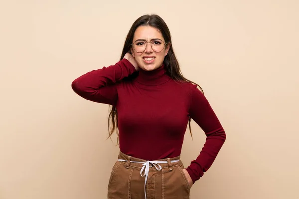 Teenager Girl Glasses Having Doubts — Stock Photo, Image