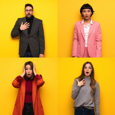 Bir grup insan şaşırdı ve şaşırdı.