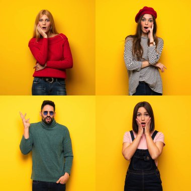 Bir grup insan şaşırdı ve şaşırdı.