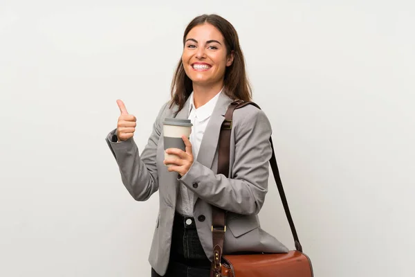 Young Business Woman Isolated White Background — Stock Photo, Image