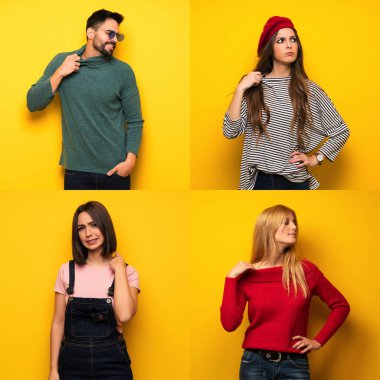 Yorgun ve hasta suratlı bir grup insan.