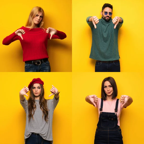 Set People Showing Thumb — Stock Photo, Image