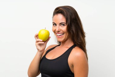 güzel genç kız ile bir elma