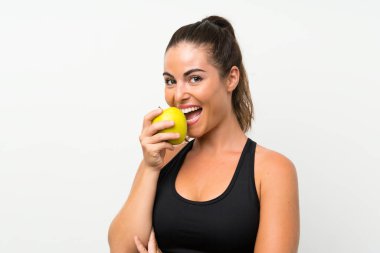 güzel genç kız ile bir elma