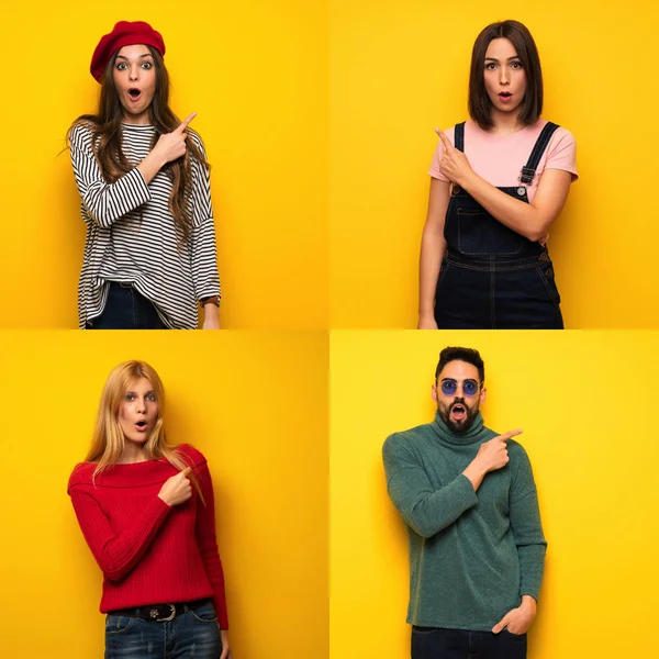 Şaşırttı ve tarafı işaret insanlar kümesi