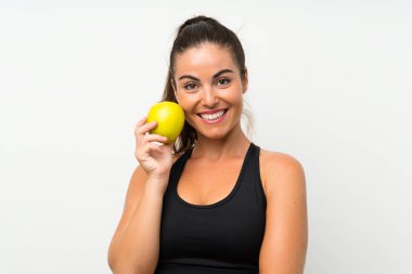 güzel genç kız ile bir elma
