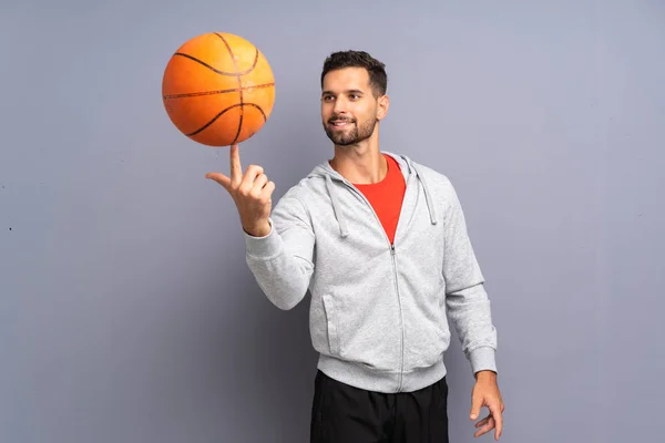 Guapo Joven Jugador Baloncesto Hombre —  Fotos de Stock