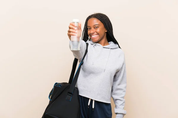 African American Sport Teenager Girl Long Braided Hair — Stock Photo, Image