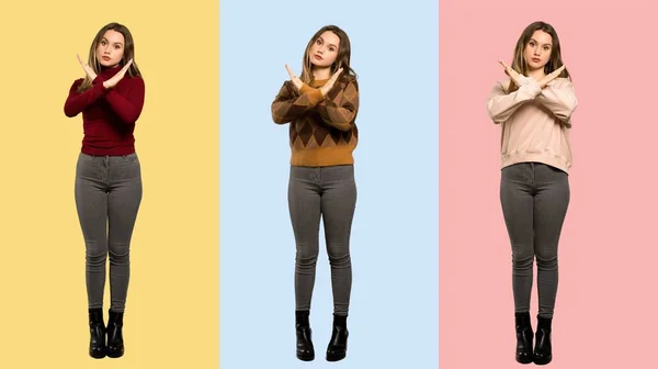 Set Women Making Gesture — Stock Photo, Image