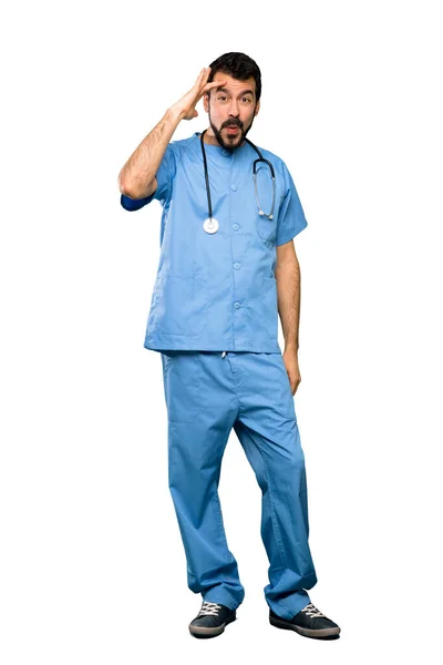 Full Length Colpo Chirurgo Medico Uomo Appena Realizzato Qualcosa Intenzione — Foto Stock