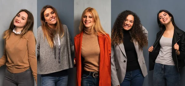 Conjunto Mujeres Sonriendo — Foto de Stock