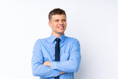 Genç yakışıklı işadamı gülüyor