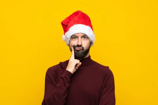 기사보기 크리스마스 모자를 외래노란 — 스톡 사진