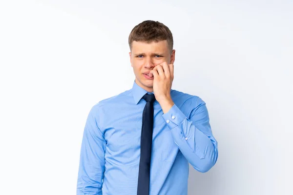 Jonge Knappe Zakenman Nerveus Bang — Stockfoto