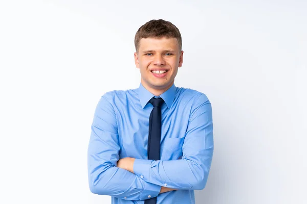 Jovem Empresário Bonito Rindo — Fotografia de Stock