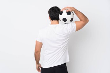 Sakallı, genç ve yakışıklı bir adam, izole edilmiş, beyaz bir geçmişi var.