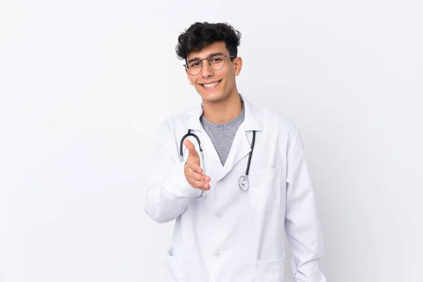 Arjantinli Genç Bir Adam Soyutlanmış Beyaz Bir Geçmişi Var Doktor — Stok fotoğraf