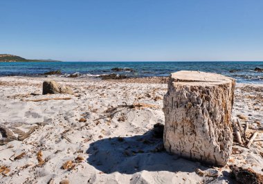 Capo Comino yakınlarındaki Le Dune plajı, Siniscola, Nuoro