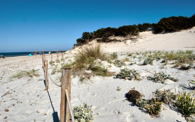 Capo Comino yakınlarındaki Le Dune plajı, Siniscola, Nuoro