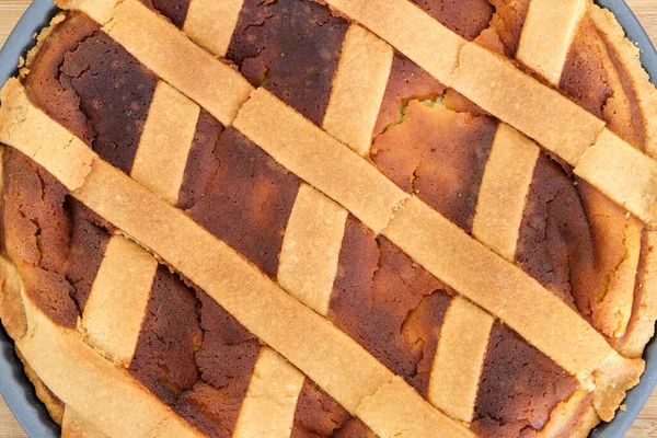 Pastiera Napoletana Neapolitanischer Typischer Osterkuchen — Stockfoto