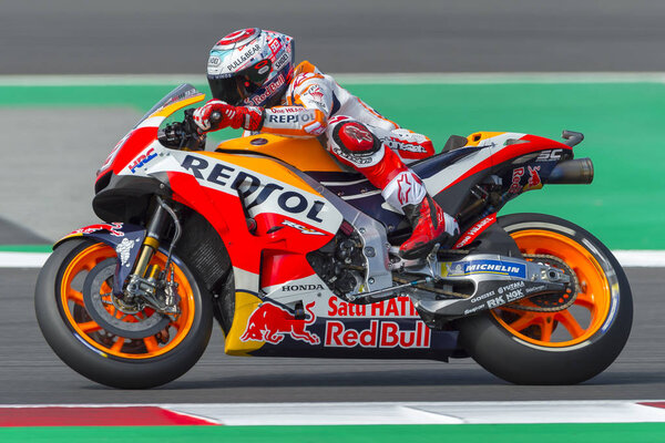 Driver Marc Marquez. Monster Energy Grand Prix of Catalonia MotoGP at Circuit of Catalonia. Barcelona, Spain, June 16, 2018