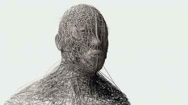 3D render. İnsan yüzü sanat portre