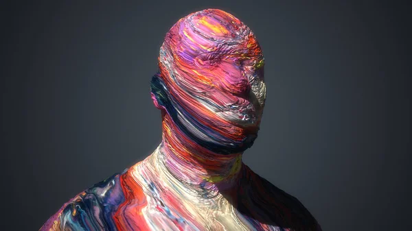 3Dレンダリング 頭部人間の砕けた肖像画 — ストック写真