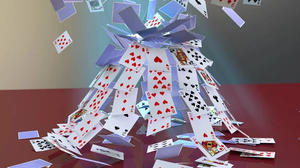 Düşen Render Poker Kartları — Stok fotoğraf