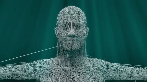 3D渲染人的形体与线条 — 图库照片