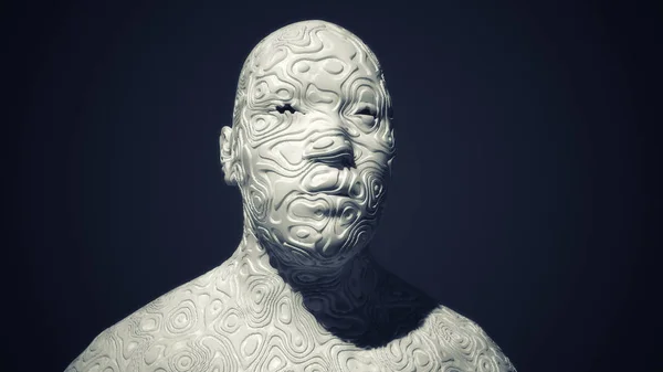 3D渲染 人头破碎肖像 — 图库照片