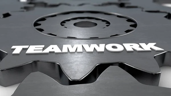 Rendering Gear Teamwork Word — Stock Photo, Image