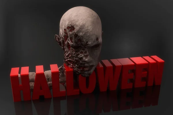 Render Zombie Halloween Achtergrond — Stockfoto