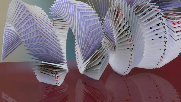 Vykreslování Pokerových Karet Pádu — Stock fotografie