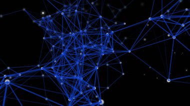 3D render bağlantı ve parçacıklar yapısı