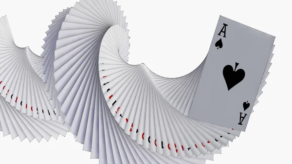Karty Poker Renderowania Objętych — Zdjęcie stockowe
