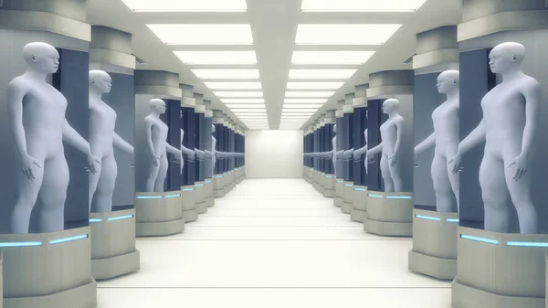 Визуализация Клонирование Гуманоидных Фигур — стоковое фото
