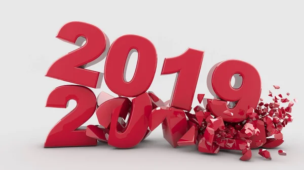 Renderização Ano 2019 Ilustração — Fotografia de Stock