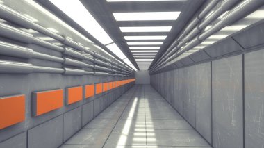 3D render iç ve fütüristik mimari tasarım