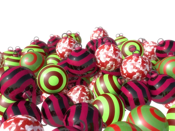 Render Christmas Decoration Balls Different Colors — Stock Photo, Image