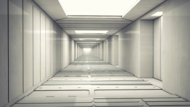 3D render iç ve fütüristik mimari tasarım